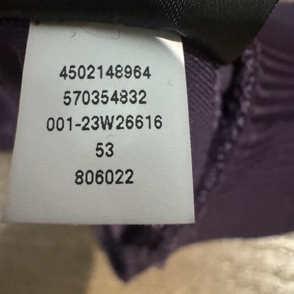 WHBM Banded Bottom Deep V-Neck Shirt Amethyst Purple See Measurements for Size - Picture 12 of 15